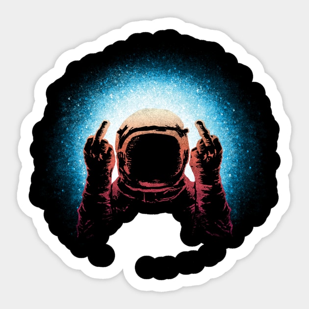 Negative Spaceman Sticker by Daniel Teres